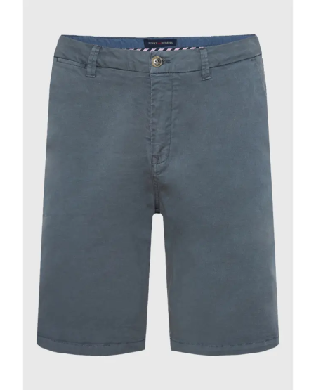 FUNKY BUDDHA Ανδρική βερμούδα chino - The essentials FBM011-001-03 STEEL GREY