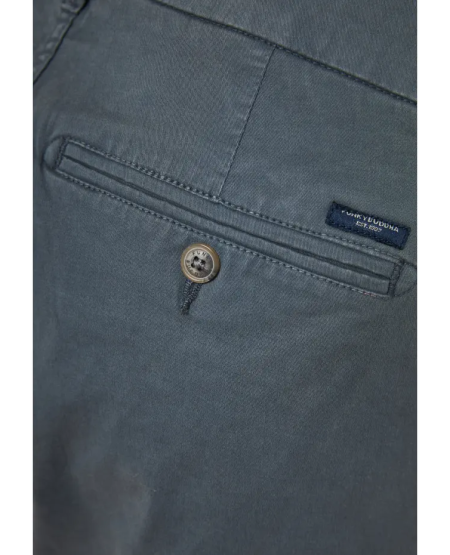 FUNKY BUDDHA Ανδρική βερμούδα chino - The essentials FBM011-001-03 STEEL GREY