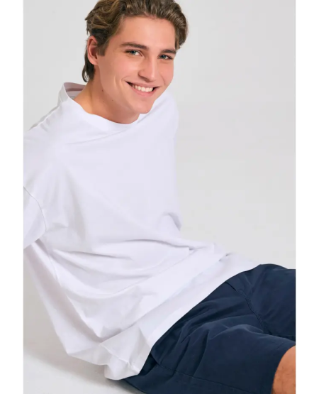 FUNKY BUDDHA Ανδρική βερμούδα chino - The essentials FBM011-001-03 NAVY