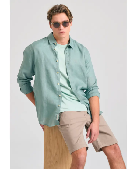 FUNKY BUDDHA Ανδρική βερμούδα chino - The essentials FBM011-001-03 GREIGE