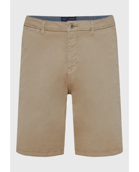 FUNKY BUDDHA Ανδρική βερμούδα chino - The essentials FBM011-001-03 GREIGE