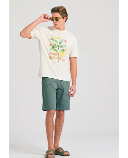 FUNKY BUDDHA Ανδρική βερμούδα chino - The essentials FBM011-001-03 MINERAL GREEN