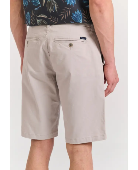 FUNKY BUDDHA Ανδρική βερμούδα chino - The essentials FBM011-001-03 MIST GREY