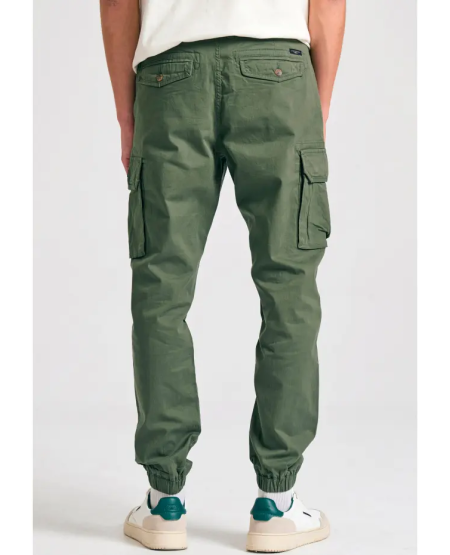 FUNKY BUDDHA Men's cargo pants with cuffed hem FBM011-030-02 DUSTY GREEN