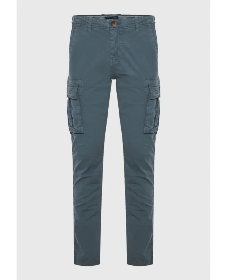 FUNKY BUDDHA Ανδρικό comfort cargo παντελόνι - The essentials FBM011-002-02 STEEL GREY