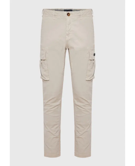 FUNKY BUDDHA Ανδρικό comfort cargo παντελόνι - The essentials FBM011-002-02 MIST GREY