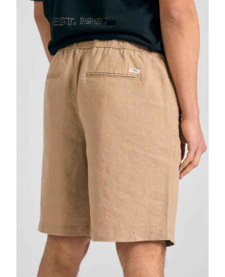 FUNKY BUDDHA Men's comfort fit garment dyed linen shorts FBM011-009-03 SAND