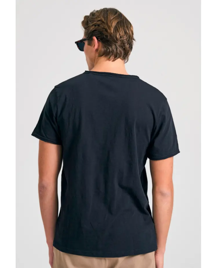 FUNKY BUDDHA T-shirt με λαιμό henley...