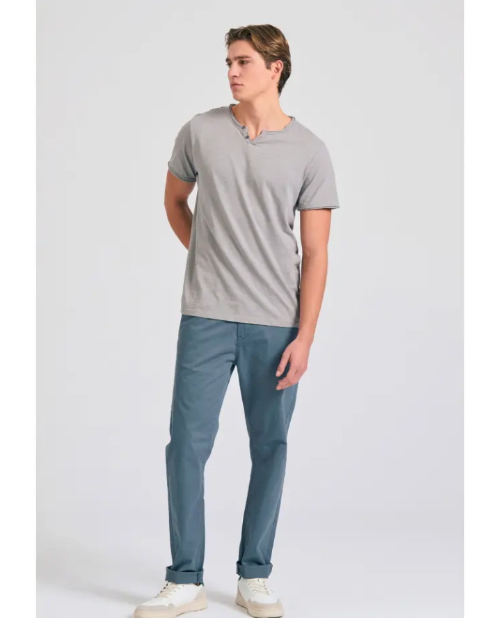 FUNKY BUDDHA T-shirt with henley neck...