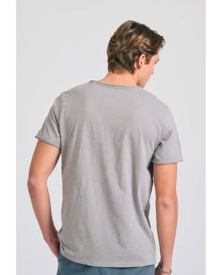 FUNKY BUDDHA T-shirt with henley neck...