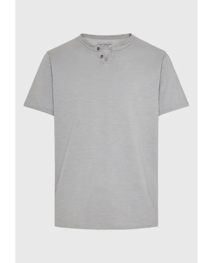 FUNKY BUDDHA T-shirt με λαιμό henley...