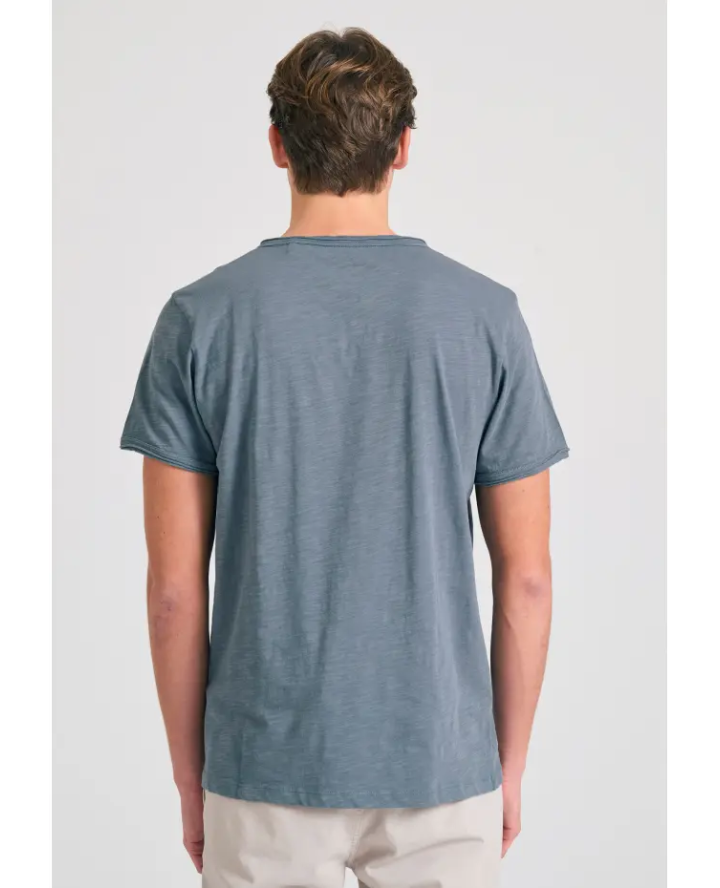 FUNKY BUDDHA T-shirt με λαιμό henley...