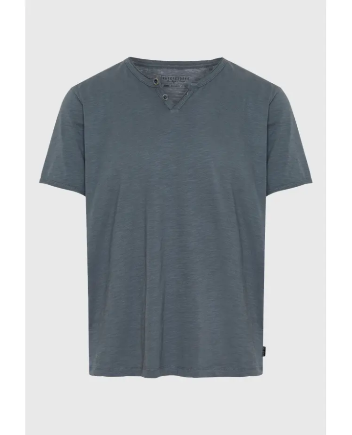 FUNKY BUDDHA T-shirt με λαιμό henley...