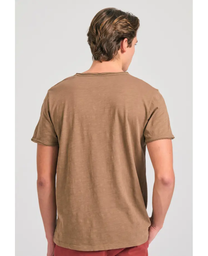FUNKY BUDDHA T-shirt with henley neck...