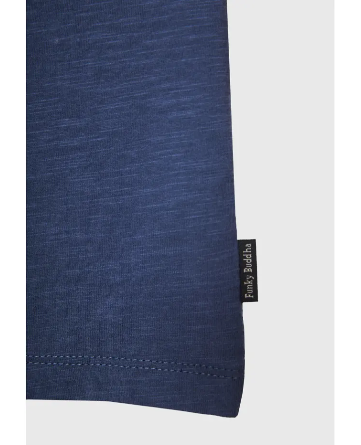 FUNKY BUDDHA T-shirt με λαιμό henley...