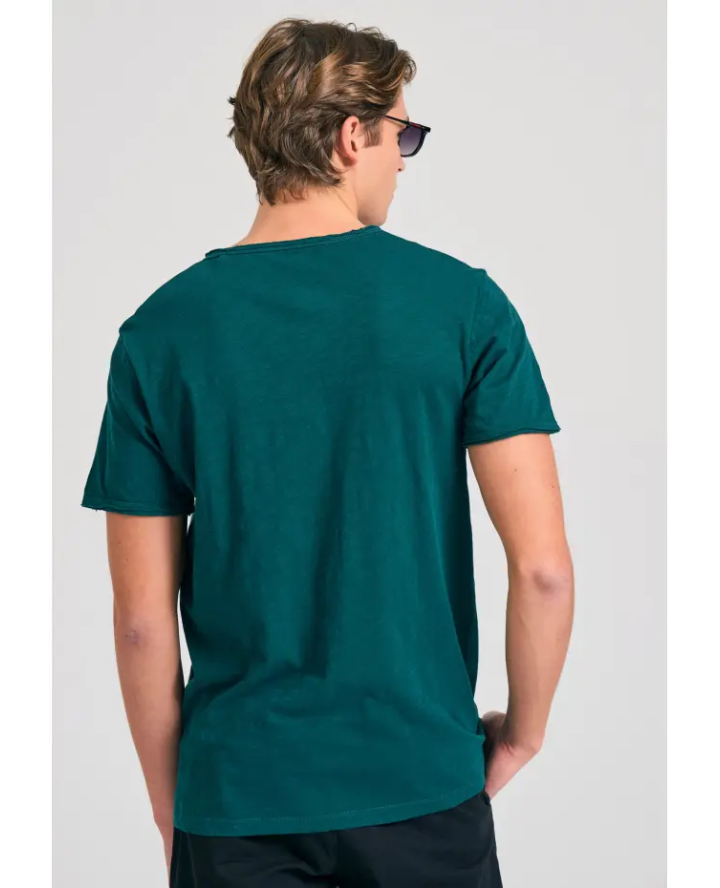 FUNKY BUDDHA T-shirt με λαιμό henley...