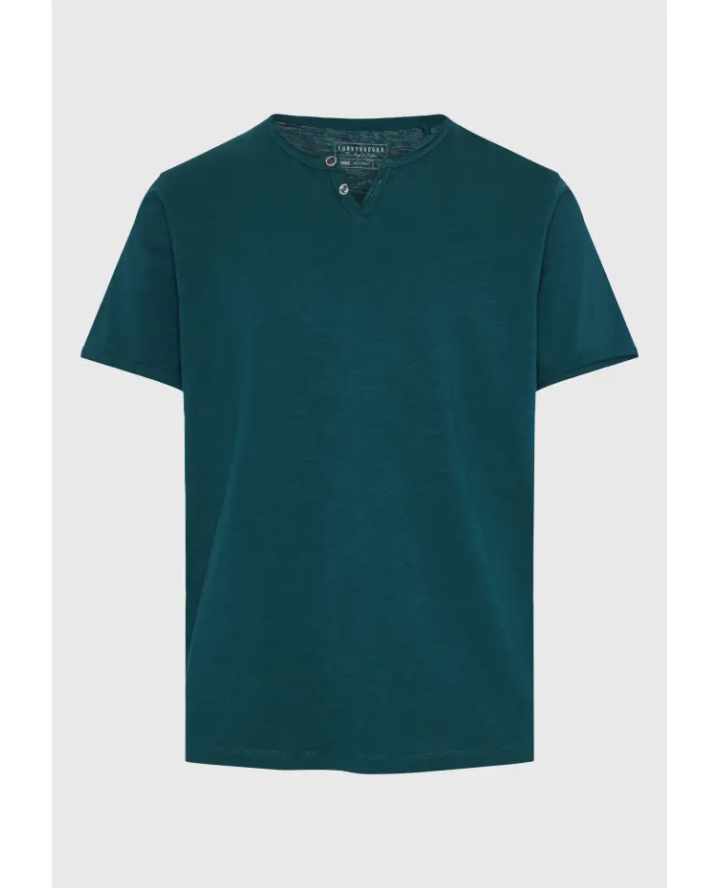 FUNKY BUDDHA T-shirt με λαιμό henley...