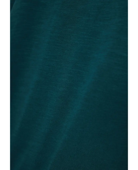 FUNKY BUDDHA T-shirt με λαιμό henley και raw cuts - The essentials FBM011-004-04 DARK SEA