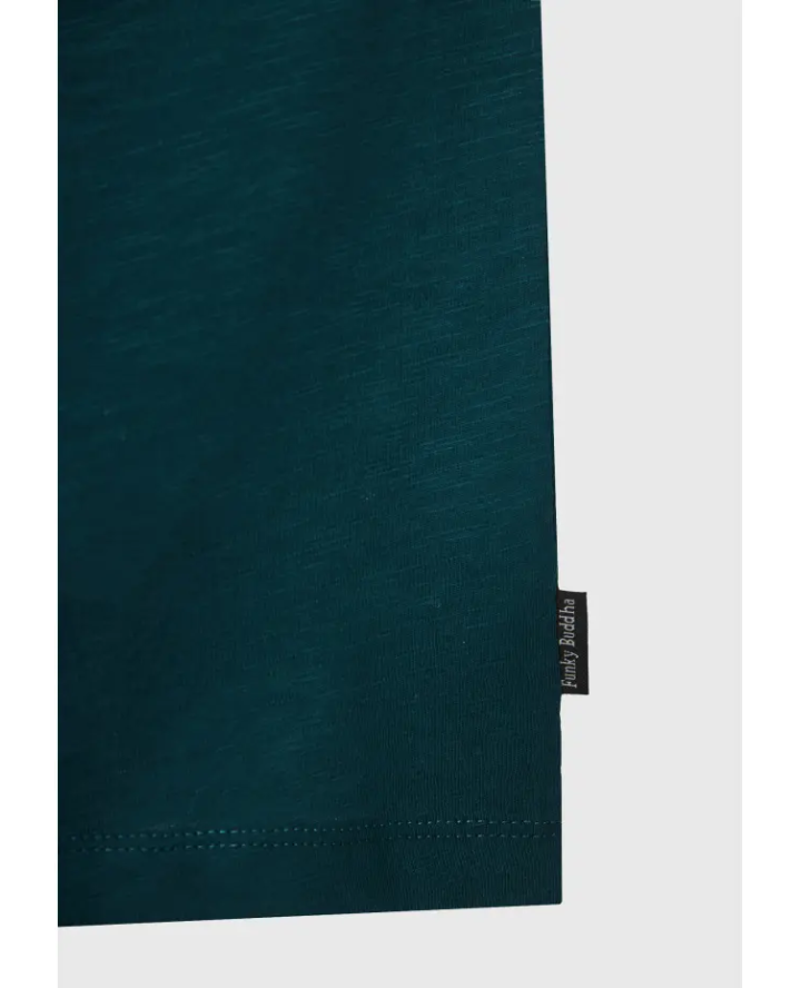 FUNKY BUDDHA T-shirt με λαιμό henley...