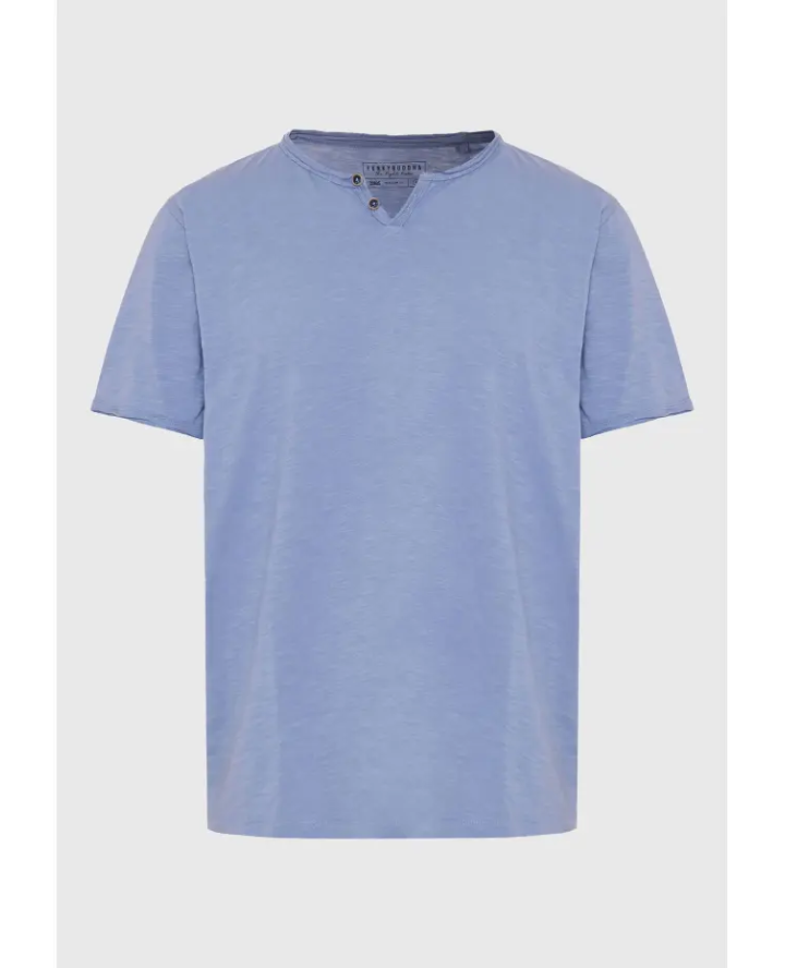 FUNKY BUDDHA T-shirt με λαιμό henley...