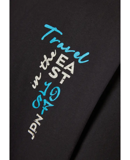 FUNKY BUDDHA Relaxed fit με graphic τύπωμα στην πλάτη FBM011-331-04 ANTHRACITE
