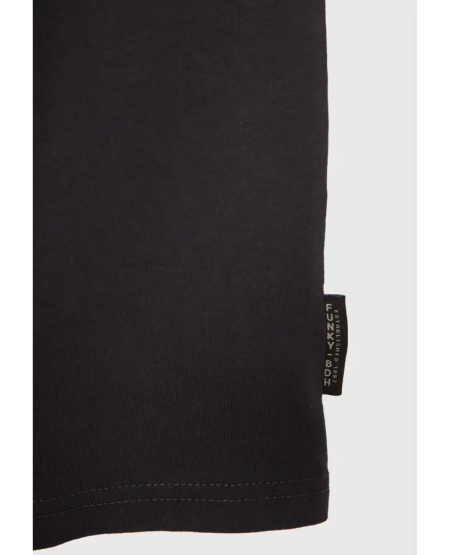 FUNKY BUDDHA Relaxed fit με graphic τύπωμα στην πλάτη FBM011-331-04 ANTHRACITE