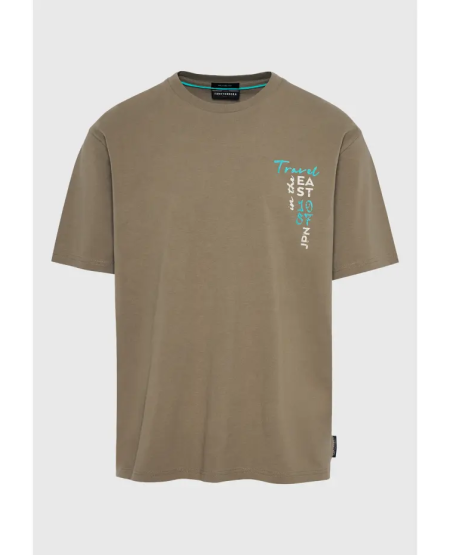 FUNKY BUDDHA Relaxed fit with graphic print on the back FBM011-331-04 OREGANO