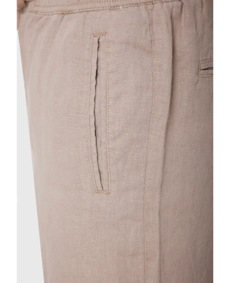 FUNKY BUDDHA Men's comfort fit garment dyed linen shorts FBM011-009-03 GREIGE