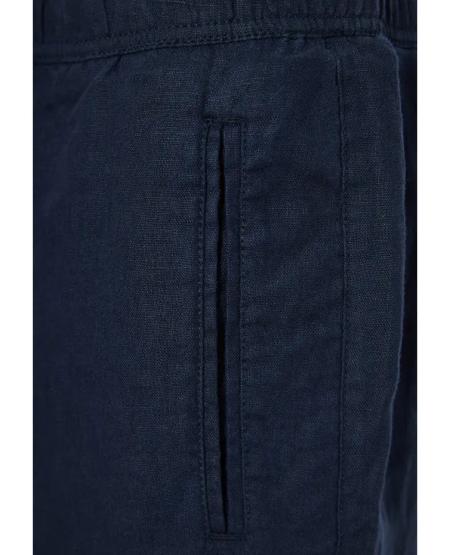 FUNKY BUDDHA Men's comfort fit garment dyed linen shorts FBM011-009-03 NAVY