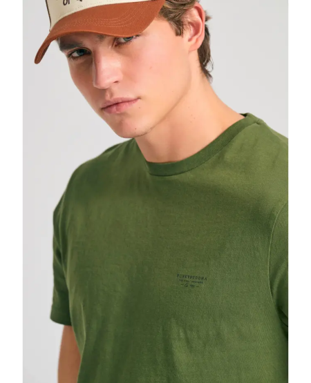 FUNKY BUDDHA Crew-neck men's t-shirt - The essentials FBM011-001-04 KHAKI