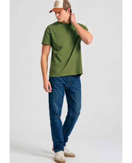 FUNKY BUDDHA Crew-neck men's t-shirt - The essentials FBM011-001-04 KHAKI