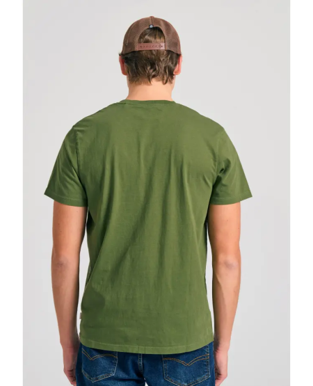 FUNKY BUDDHA T-shirt με στρογγυλή λαιμόκοψη - The essentials FBM011-001-04 KHAKI