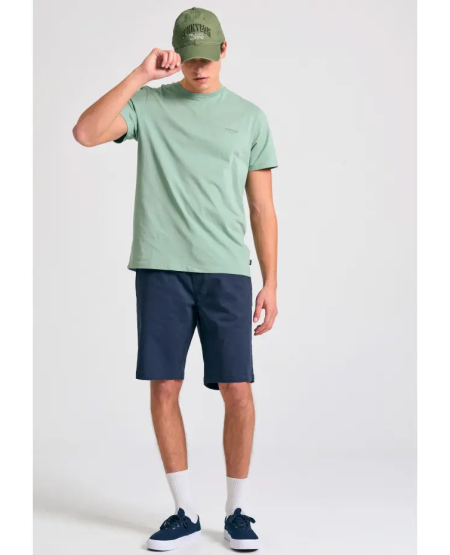 FUNKY BUDDHA T-shirt με στρογγυλή λαιμόκοψη - The essentials FBM011-001-04 SAGE GREEN