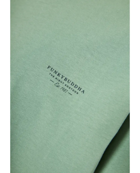 FUNKY BUDDHA T-shirt με στρογγυλή λαιμόκοψη - The essentials FBM011-001-04 SAGE GREEN