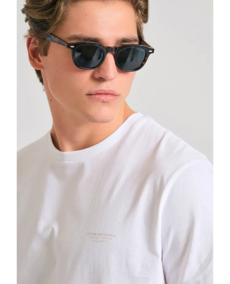 FUNKY BUDDHA Crew-neck men's t-shirt - The essentials FBM011-001-04 WHITE