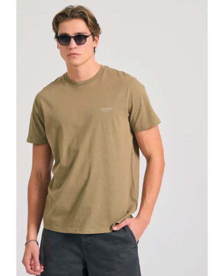 FUNKY BUDDHA T-shirt με στρογγυλή λαιμόκοψη - The essentials FBM011-001-04 OREGANO