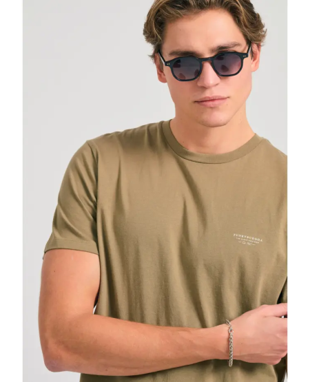 FUNKY BUDDHA T-shirt με στρογγυλή λαιμόκοψη - The essentials FBM011-001-04 OREGANO