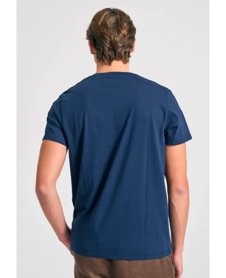 FUNKY BUDDHA T-shirt με στρογγυλή λαιμόκοψη - The essentials FBM011-001-04 NAVY