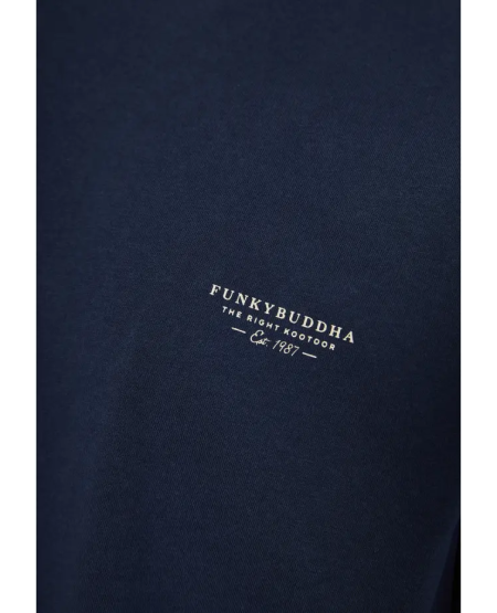 FUNKY BUDDHA T-shirt με στρογγυλή λαιμόκοψη - The essentials FBM011-001-04 NAVY
