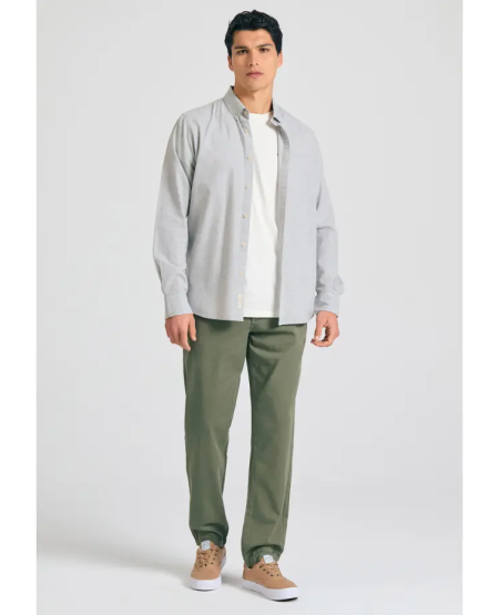 FUNKY BUDDHA Comfort fit garment dyed chino pants FBM011-014-02 DUSTY GREEN
