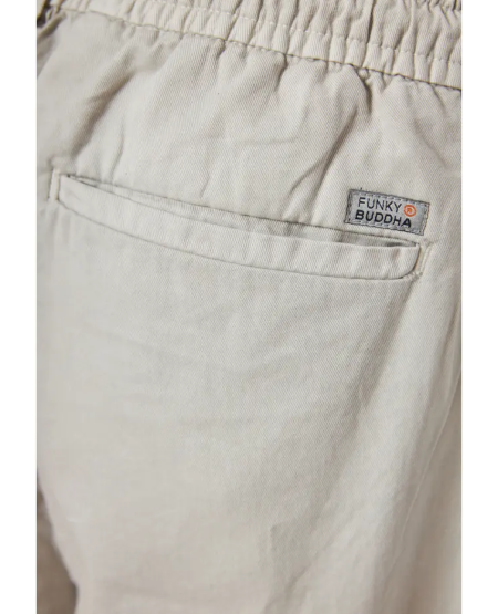 FUNKY BUDDHA Comfort fit garment dyed chino παντελόνι FBM011-014-02 MISTY GREY