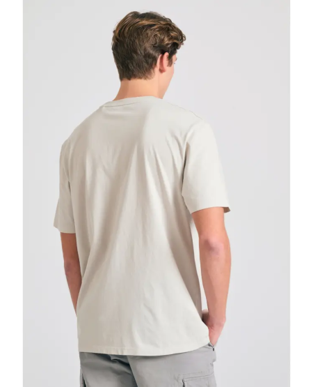 FUNKY BUDDHA Relaxed fit t-shirt με abstract τύπωμα FBM011-307-04 MIST
