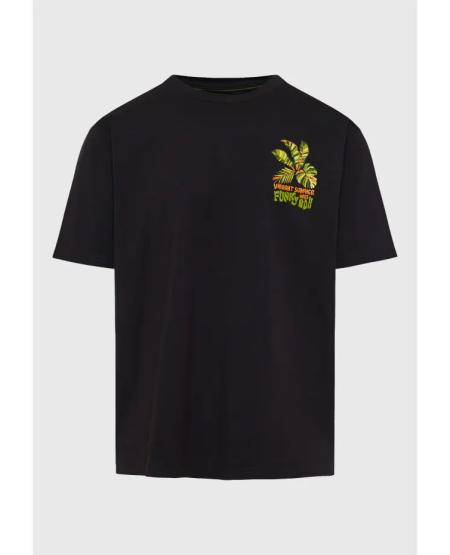 FUNKY BUDDHA Relaxed fit t-shirt with summer vibe print FBM011-055-04 ANTHRACITE