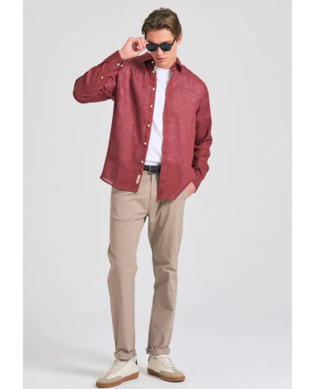 FUNKY BUDDHA Men's chino pants - The essentials FBM011-001-02 GREIGE