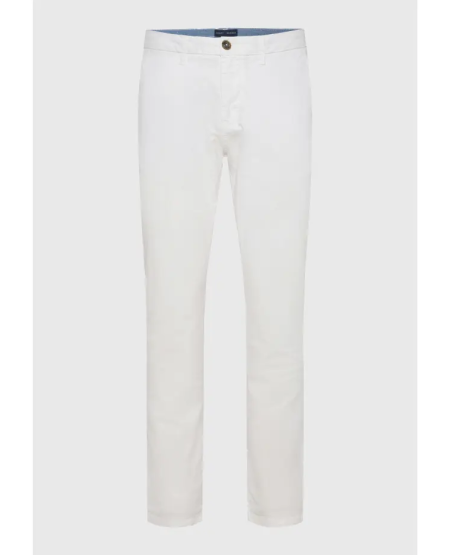 FUNKY BUDDHA Ανδρικό chino παντελόνι - The essentials FBM011-001-02 WHITE