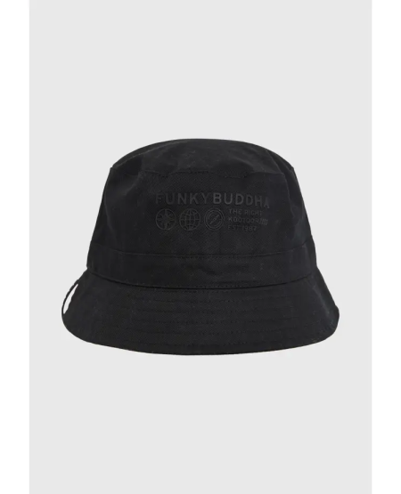 FUNKY BUDDHA Ανδρικό καπέλο με branded τύπωμα FBM011-068-10 BLACK