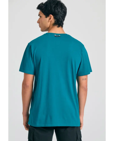 FUNKY BUDDHA T-shirt με Funky Buddha τύπωμα - The essentials FBM011-011-04 PEACOCK