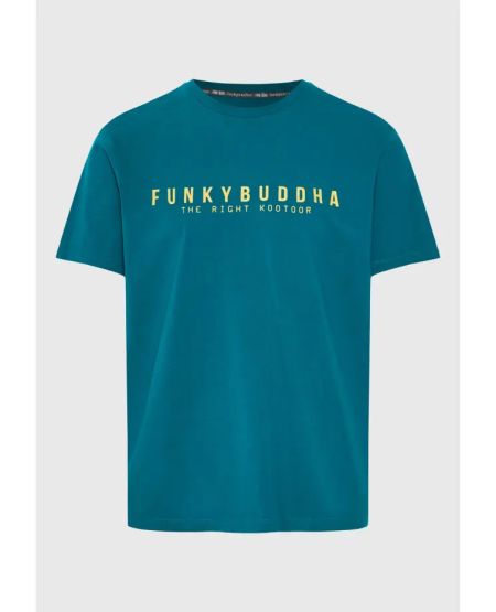FUNKY BUDDHA T-shirt με Funky Buddha τύπωμα - The essentials FBM011-011-04 PEACOCK
