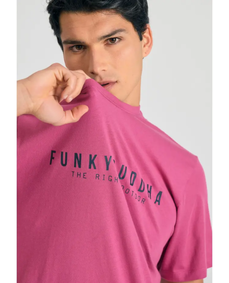 FUNKY BUDDHA T-shirt με Funky Buddha τύπωμα - The essentials FBM011-011-04 DRY ROSE