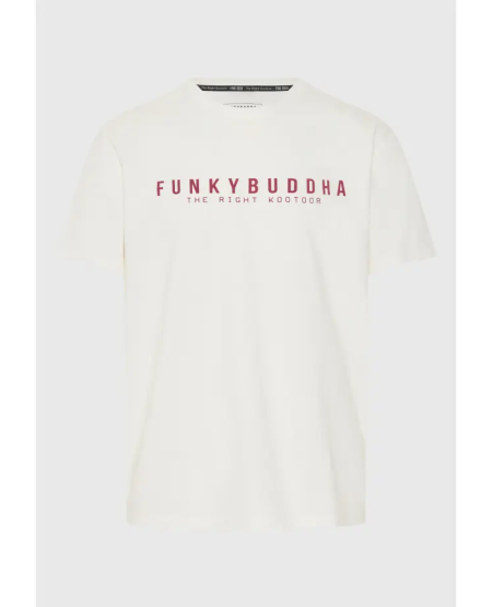 FUNKY BUDDHA T-shirt με Funky Buddha τύπωμα - The essentials FBM011-011-04 OFF WHITE